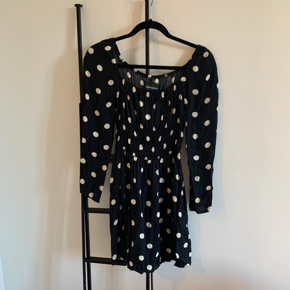 Reformation Polka Dot Long Sleeve Dress